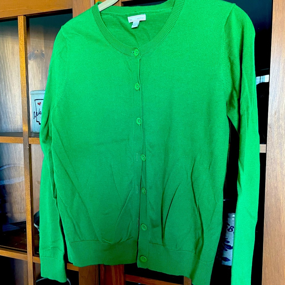 GAP green cardigan